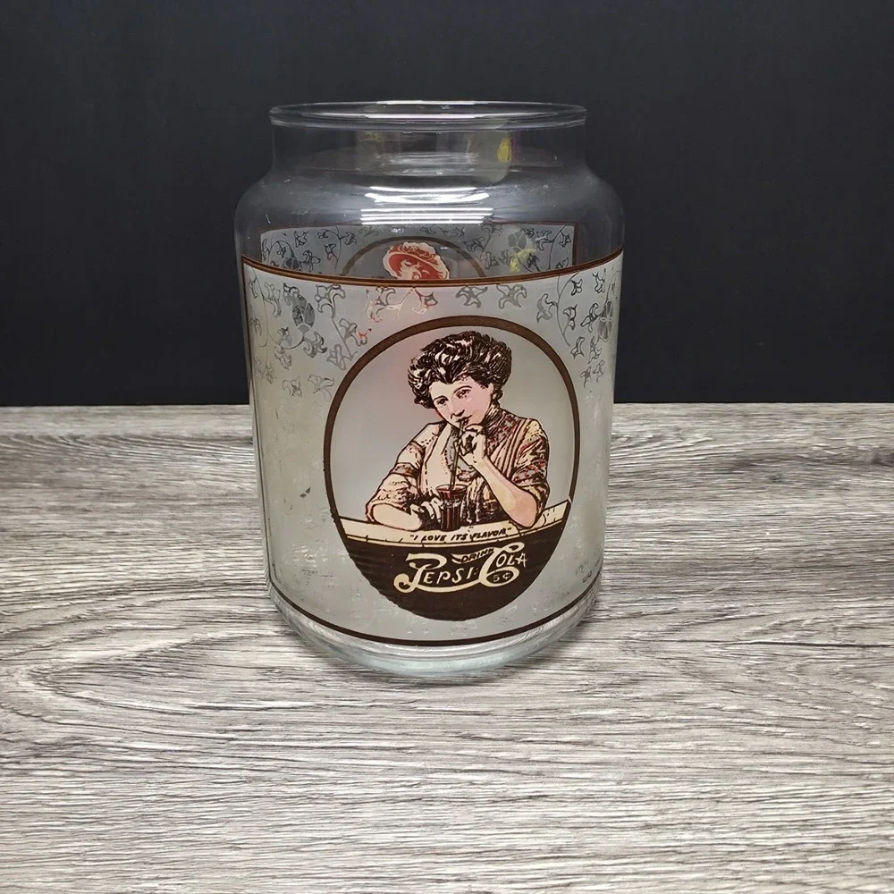 Vintage Pepsi-Cola Glass Jar Container